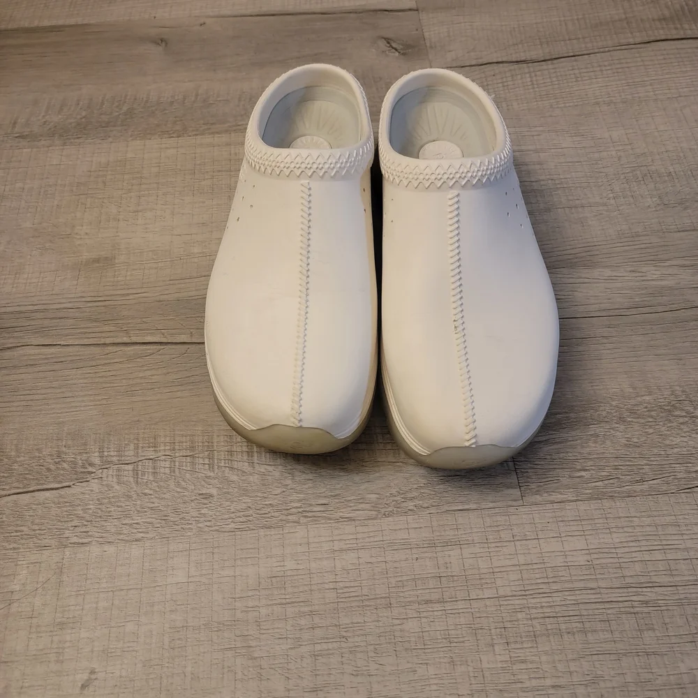 UGG White Slip-On Clog Sandals